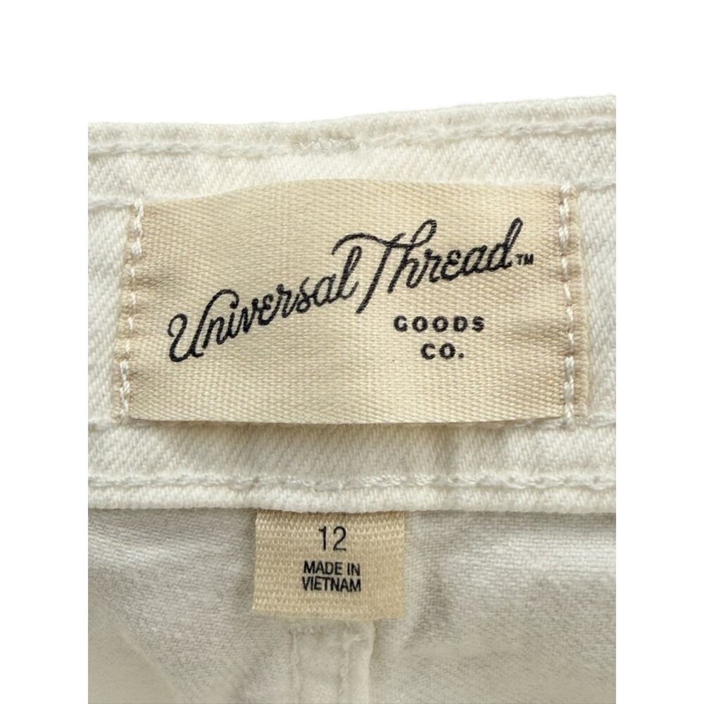 NWT High-Rise Sailor Wide Leg Ankle Jeans Relaxed Fit Universal Thread White 12 - Picture 10 of 11